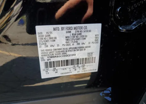 2025 Ford Explorer St from USA, damaged, VIN 1FMWK8GC0SGC21350